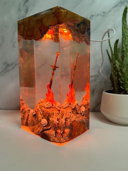 Custom resin lamp, Epoxy and Wooden Night Lights, Handmade gift, Home Decor, Ocean Resin Lamp, Birthday Gifts, Gifts for dad,