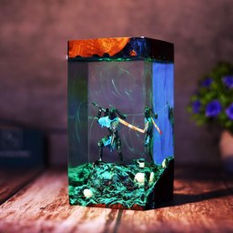 Custom resin lamp, Epoxy and Wooden Night Lights, Handmade gift, Home Decor, Ocean Resin Lamp, Birthday Gifts, Gifts for dad,