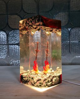 Custumer night light, Epoxy resin lamp, Resin Night lamp, Handmade lamp, Housewarming Gift, Father's day Gift, Unique lamp, –