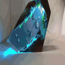 Dragon Hunter, Fire and Ice Dragon Resin Lamp, Dragon lamp, Halloween gift, unique night light, Gift for her, Birthday gift, 