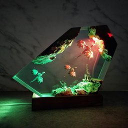 Dragon Hunter, Fire and Ice Dragon Resin Lamp, Dragon lamp, Halloween gift, unique night light, Gift for her, Birthday gift, 