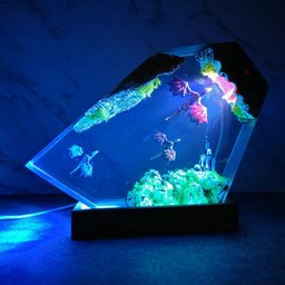 Dragon Hunter, Fire and Ice Dragon Resin Lamp, Dragon lamp, Halloween gift, unique night light, Gift for her, Birthday gift, 