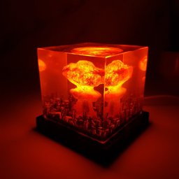 Nuclear Explosion Bomb Diorama, model LIGHT night lamp nuke fallout little boy , Atomic bomb Lamp, handmade light shade – vie