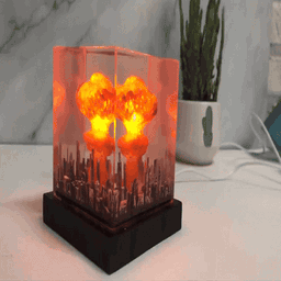 Explosion Bomb Resin Lamp, Atomic bomb diorama, Nuke bomb fallout 4, Resin mushroom cloud, little boy bomb - Storm Cloud Lamp