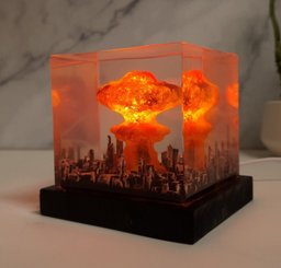 Explosion Bomb Resin Lamp, Atomic bomb diorama, Nuke bomb fallout 4, Resin mushroom cloud, little boy bomb - Storm Cloud Lamp