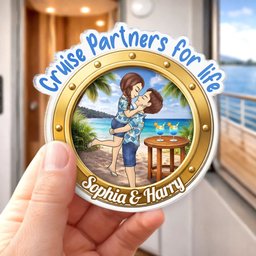 Custom Cruise Ship Door Magnet - Personalized Summer Vacation And Travel Gifts For Husband And Wife, Him And Her - Sunsets An