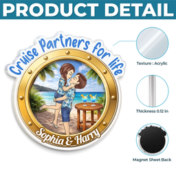 Custom Cruise Ship Door Magnet - Personalized Summer Vacation And Travel Gifts For Husband And Wife, Him And Her - Sunsets An