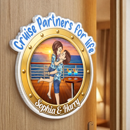 Custom Cruise Ship Door Magnet - Personalized Summer Vacation And Travel Gifts For Husband And Wife, Him And Her - Sunsets An