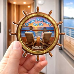 Custom Cruise Ship Door Magnet - Personalized Summer Vacation And Travel Gifts For Husband And Wife, Him And Her - Anchored I