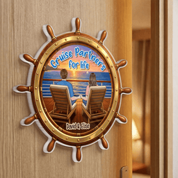 Custom Cruise Ship Door Magnet - Personalized Summer Vacation And Travel Gifts For Husband And Wife, Him And Her - Anchored I