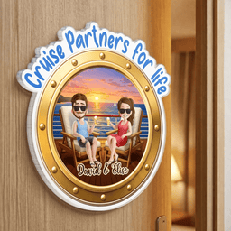 Custom Cruise Ship Door Magnet - Personalized Summer Vacation And Travel Gifts For Husband And Wife, Him And Her - Sailing In