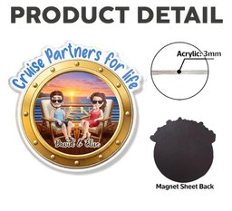 Custom Cruise Ship Door Magnet - Personalized Summer Vacation And Travel Gifts For Husband And Wife, Him And Her - Sailing In