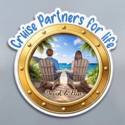 Custom Cruise Ship Door Magnet - Personalized Summer Vacation And Travel Gifts For Husband And Wife, Him And Her - Sun, Love,
