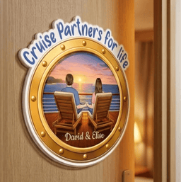 Custom Cruise Ship Door Magnet - Personalized Summer Vacation And Travel Gifts For Husband And Wife, Him And Her - Sun, Love,