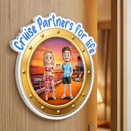 Custom Cruise Ship Door Magnet - Personalized Summer Vacation And Travel Gifts For Husband And Wife, Him And Her - Together I
