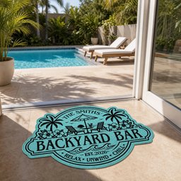 Custom Poolside Shaped Doormat - Personalized Summer Vacation And Travel Gifts For Mom, Dad, Brother, Sister, Kids - Welcome 