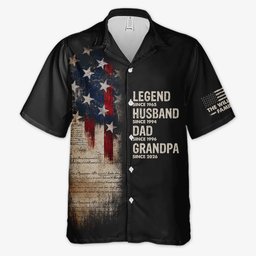 Custom Unisex Tropical Hawaiian Aloha Shirt - Personalized America 250th Anniversary Father's Day Gifts For Dad, Grandpa - Da