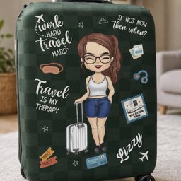 Love Is An Endless Journey - Travel Personalized Custom Luggage Cover - Summer Vacation Gift, Gift For Adventure Travel Lover