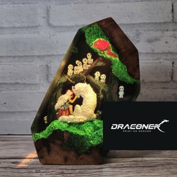 Ghibli Inspired Anime Forest Resin Lamp, Customer Anime Resin Lamp, Hot Anime, Epoxy Resin Lamp, Gift for Kids, Gift for mom,