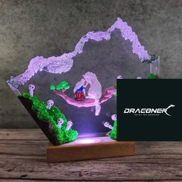 Ghibli Inspired Anime Forest Resin Lamp, Customer Anime Resin Lamp, Hot Anime, Epoxy Resin Lamp, Gift for Kids, Gift for mom,