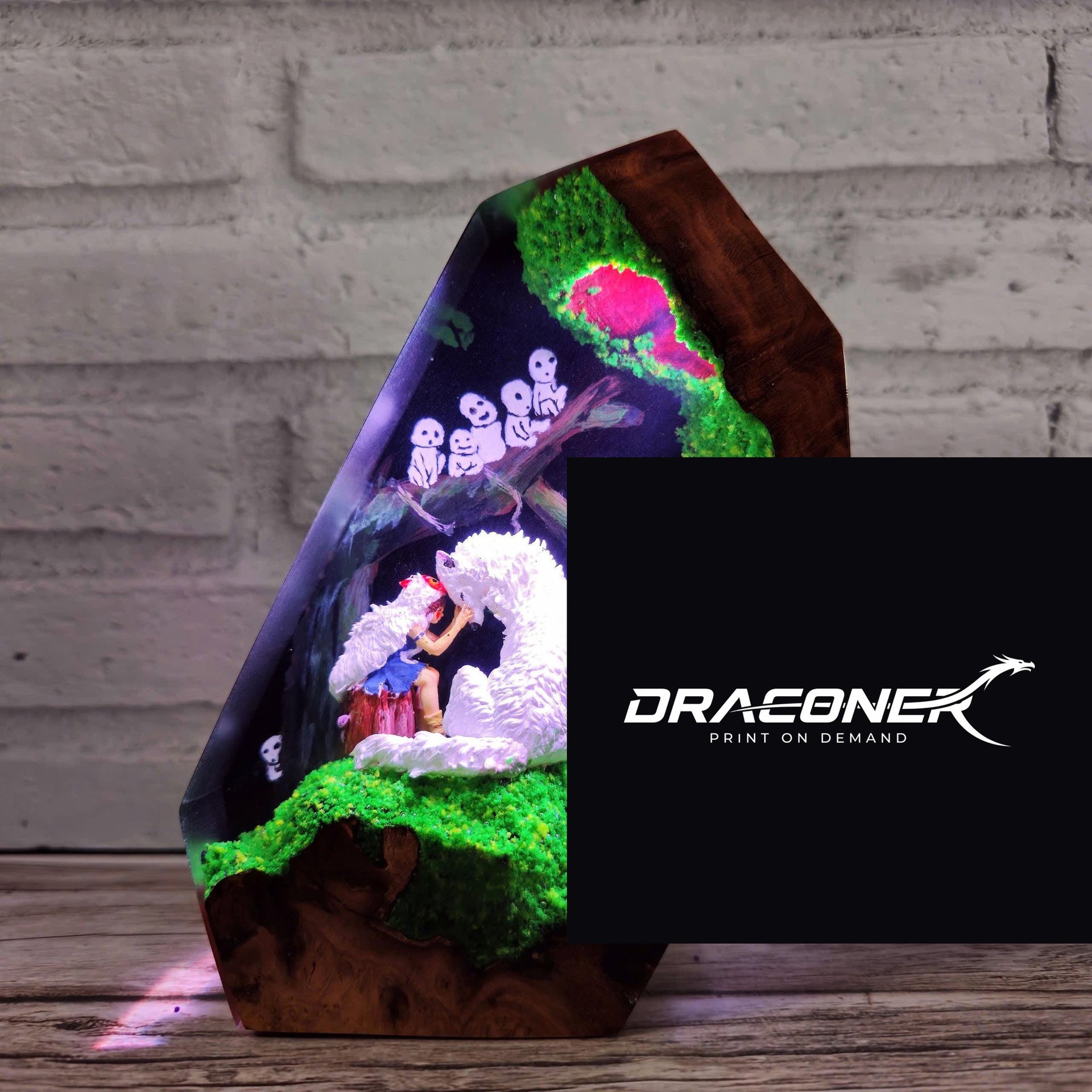 Ghibli Inspired Anime Forest Resin Lamp, Customer Anime Resin Lamp, Hot Anime, Epoxy Resin Lamp, Gift for Kids, Gift for mom,