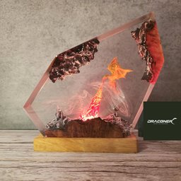 Father's day Gift,Handmade Gift Fire Breath Dragon Resin Lamp, Dragon lamp, resin night light, Lamp decor , Gift for kid, Mot
