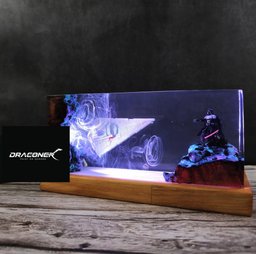 Diorama Da.rth Va.der lamp, resin wood lamp, gift for him, Sword light saber, gaming decor, gift for men, ,Star.war lamp, Val