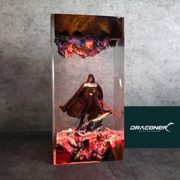 Diorama Da.rth Va.der lamp, resin wood lamp, gift for him, Sword light saber, gaming decor, gift for men, ,Star.war lamp, Val