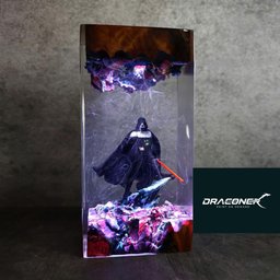 Diorama Da.rth Va.der lamp, resin wood lamp, gift for him, Sword light saber, gaming decor, gift for men, ,Star.war lamp, Val