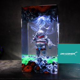 Mothers day Gift, Diorama Dark Souls lamp, Onion knight night light, Siegmeyer of Catarina figure, Video Games Gift, Collecti