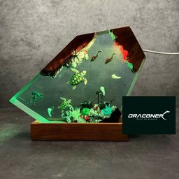 Xmas Gift 2025, Christmas gifts Octopus and diver resin night light, Ocean Resin Lamp, Resin Lamp, handmade furniture decor, 