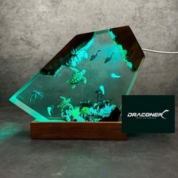 Xmas Gift 2025, Christmas gifts Octopus and diver resin night light, Ocean Resin Lamp, Resin Lamp, handmade furniture decor, 