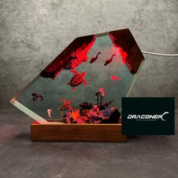 Xmas Gift 2025, Christmas gifts Octopus and diver resin night light, Ocean Resin Lamp, Resin Lamp, handmade furniture decor, 