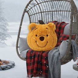 Cute Friends - Personalized Yellow Bear Premium Faux Fur Pillow – view 3