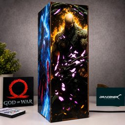 Kratos Wood Box Lamp, God of War LED Night Light, Gaming Room Decor, Video Game Gift, Gamer Collectible – view 4