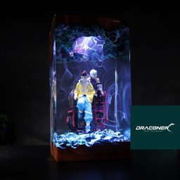 Diorama Cyberpunk 2077 Resin Night Light, David Martinez and Lucy cyberpunk Figure resin Gift, Valentine Idea gift, Custom Ni