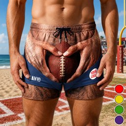 Game Day Funny Men's Beach Shorts - Personalized Gifts