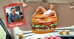 Funny Couple Custom Shape Acrylic Car Visor Clip - Personalized Gifts For Him Car Visor Clip – view 3