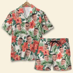 Custom Hawaiian Shirt and Beach Shorts, Gift For Him, Laughing Man – view 2