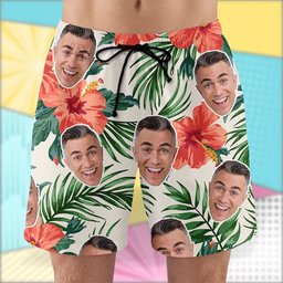Custom Hawaiian Shirt and Beach Shorts, Gift For Him, Laughing Man – view 6