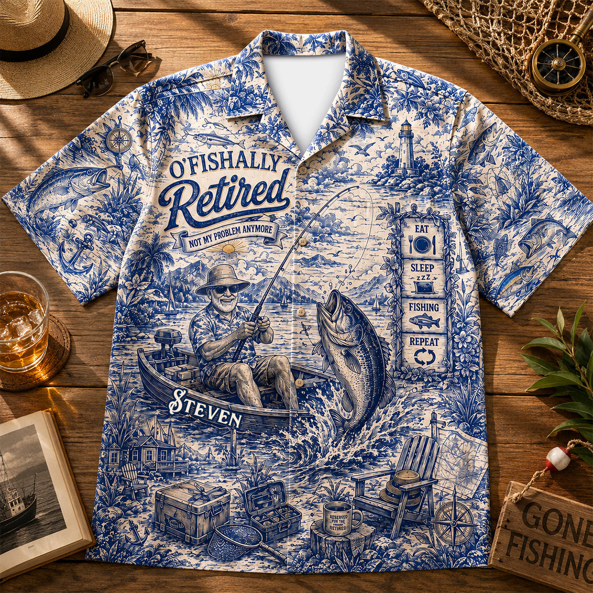 Retirement Fishing Hawaiian Shirt - Personalized Gifts For Fishing Lovers