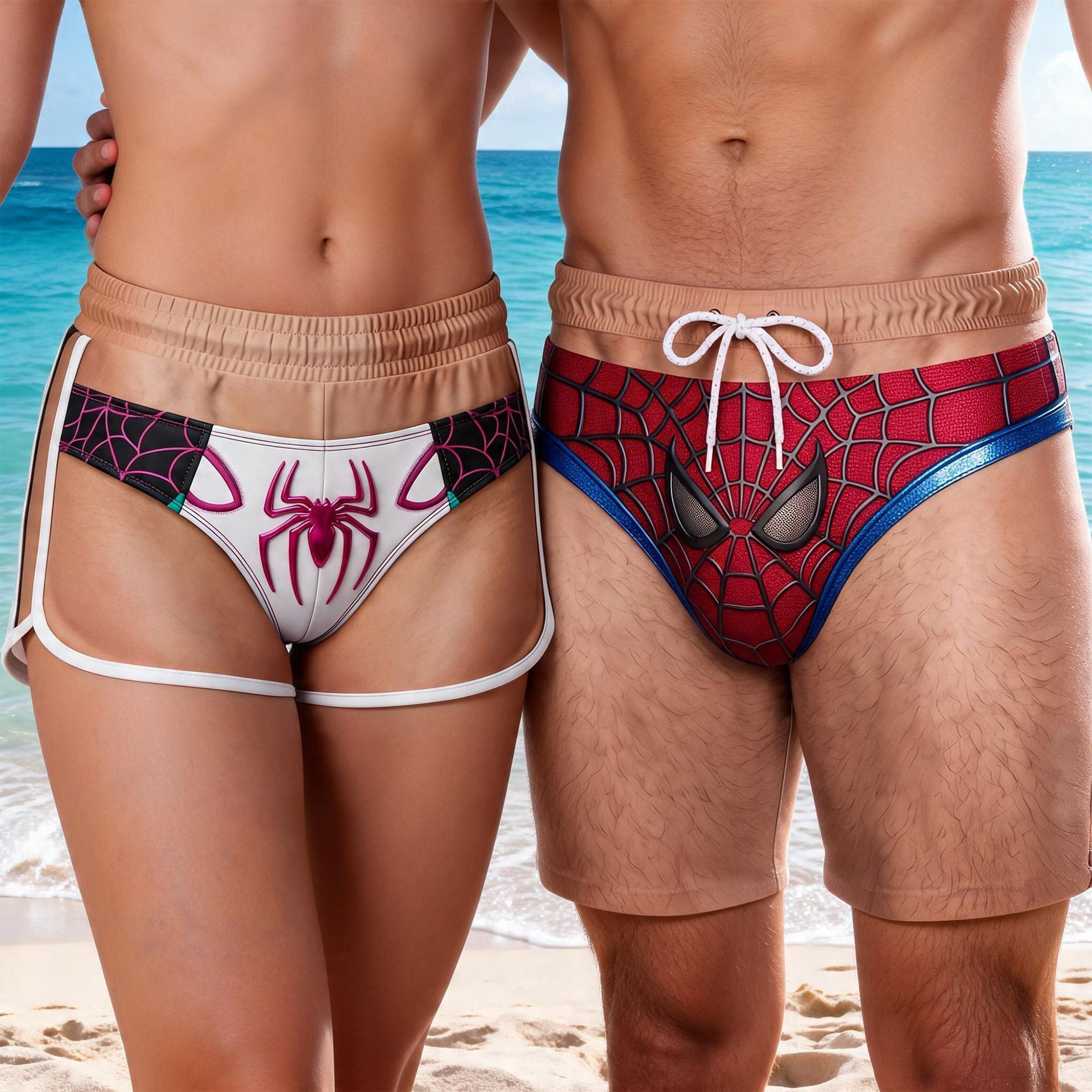 Chaos Couple Beach Shorts Set - Personalized Gifts For Couples