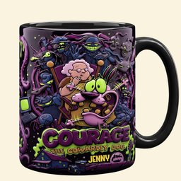Brave Little Dog Black Coffee Mug - Personalized Gifts – view 4