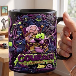 Brave Little Dog Black Coffee Mug - Personalized Gifts – view 2