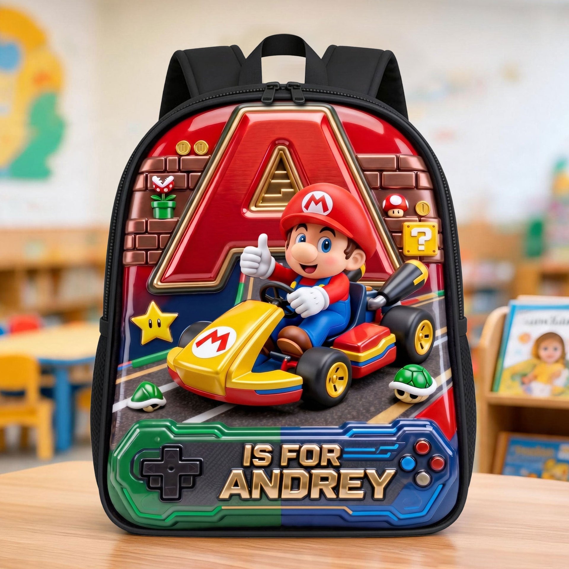 Racing To Back To School Day School Bag - Personalized Gifts For Kid