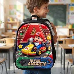 Racing To Back To School Day School Bag - Personalized Gifts For Kid – view 2