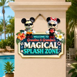 Tropical Splash Zone Acrylic Sign - Personalized Gifts For Grandparents – view 2