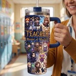 Fancy Teacher 40oz Tumbler With Handle, Personalized Gifts For Teacher – view 4