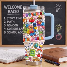 Vibrant & Joyful Class 40oz Tumbler With Handle, Personalized Gifts For Teacher – view 3