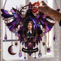 Gothic Window Suncatcher Ornament Custom Photo Gifts for Fantasy Lovers – view 3